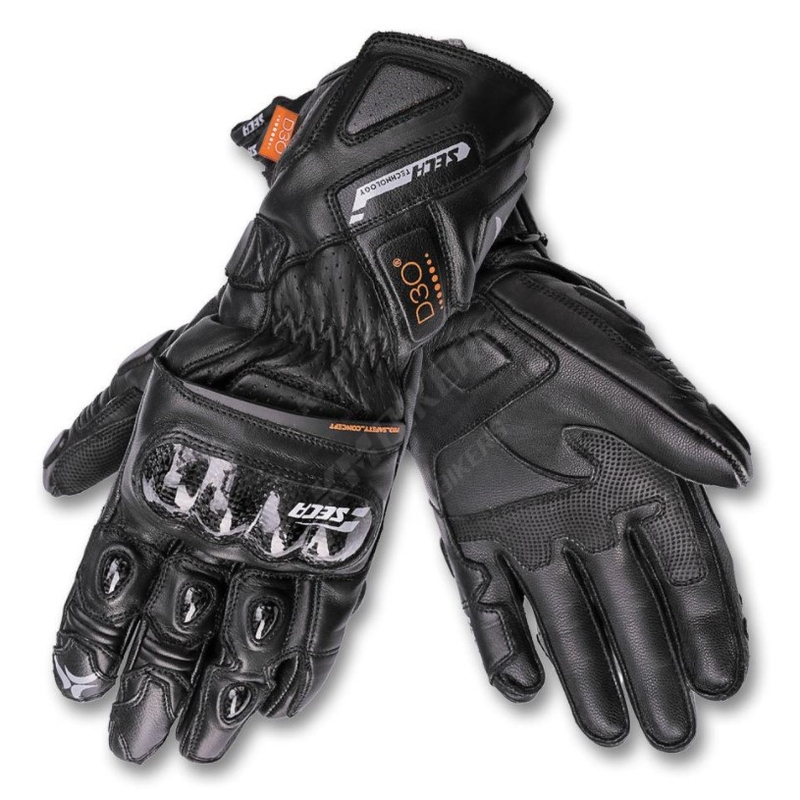Guantes de moto SECA Trackday negros liquidación
