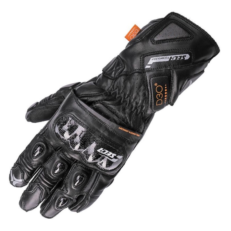 Guantes de moto SECA Trackday negros liquidación