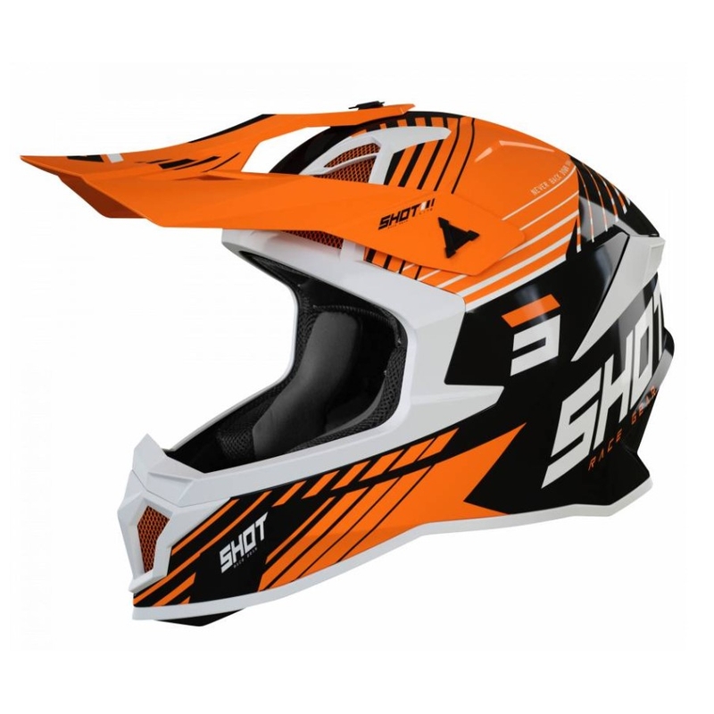Casco de motocross Shot Lite Fury negro-blanco-naranja liquidación