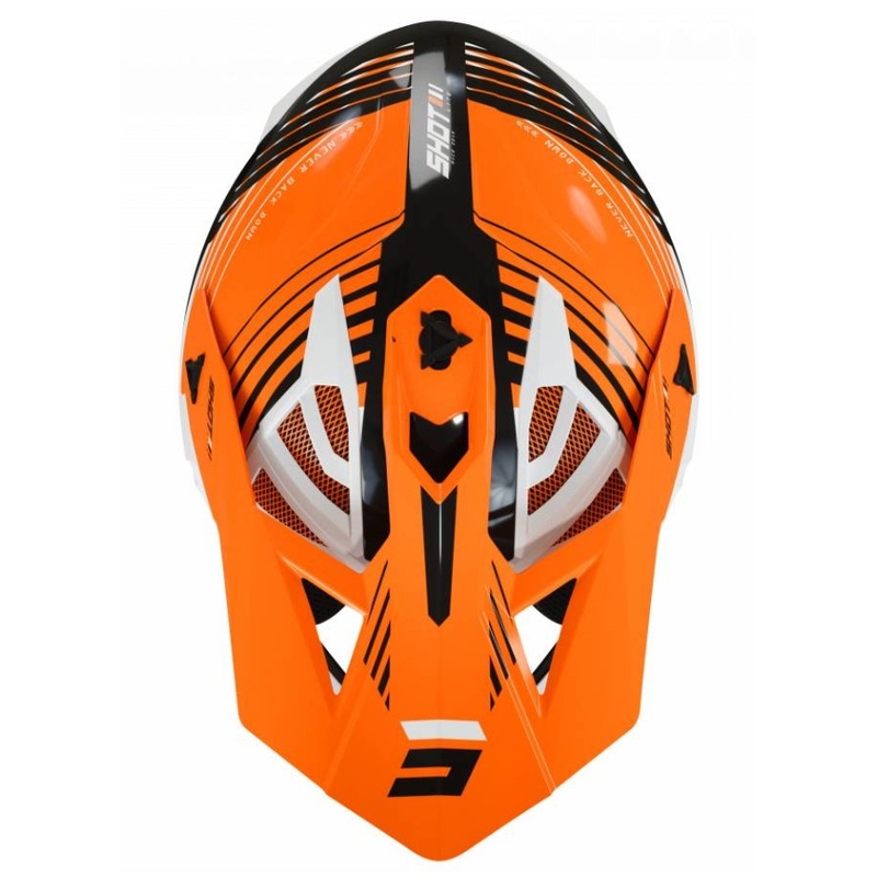 Casco de motocross Shot Lite Fury negro-blanco-naranja liquidación