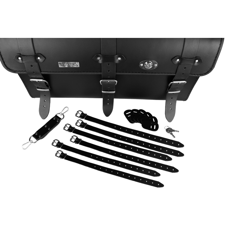 Chopper RSA-18A maletín de cuero para moto con cerradura