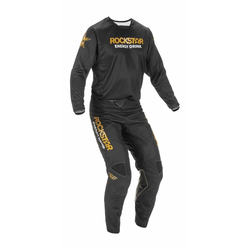Pantalones Motocross FLY Racing Kinetic Rockstar 2022 oro-negro liquidación