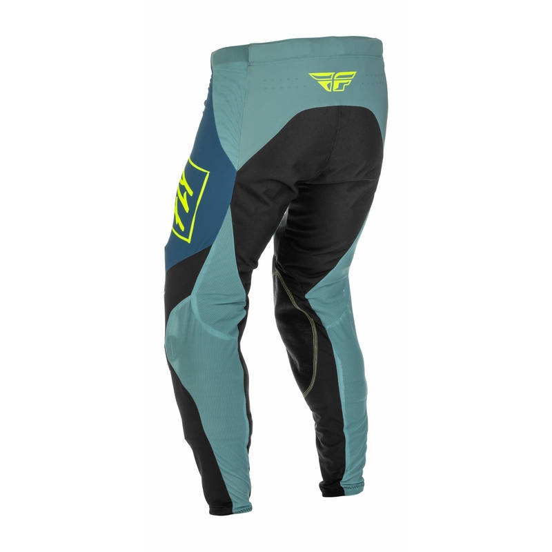 Motokrosové kalhoty FLY Racing Lite 2022 šedo-tyrkysové hi-vis