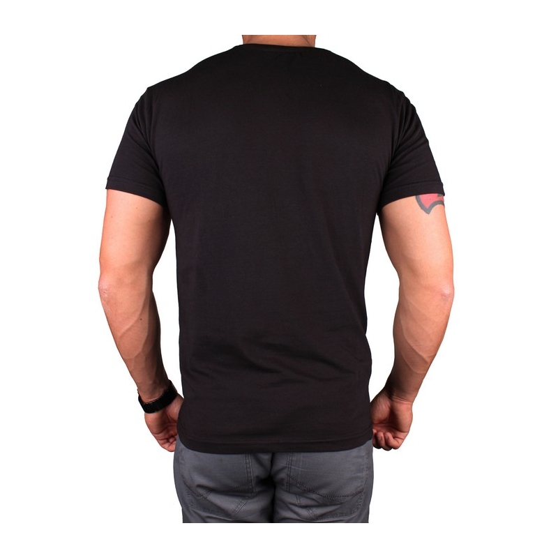 Camiseta s motivem MotoZem We live motorcycling negro liquidación