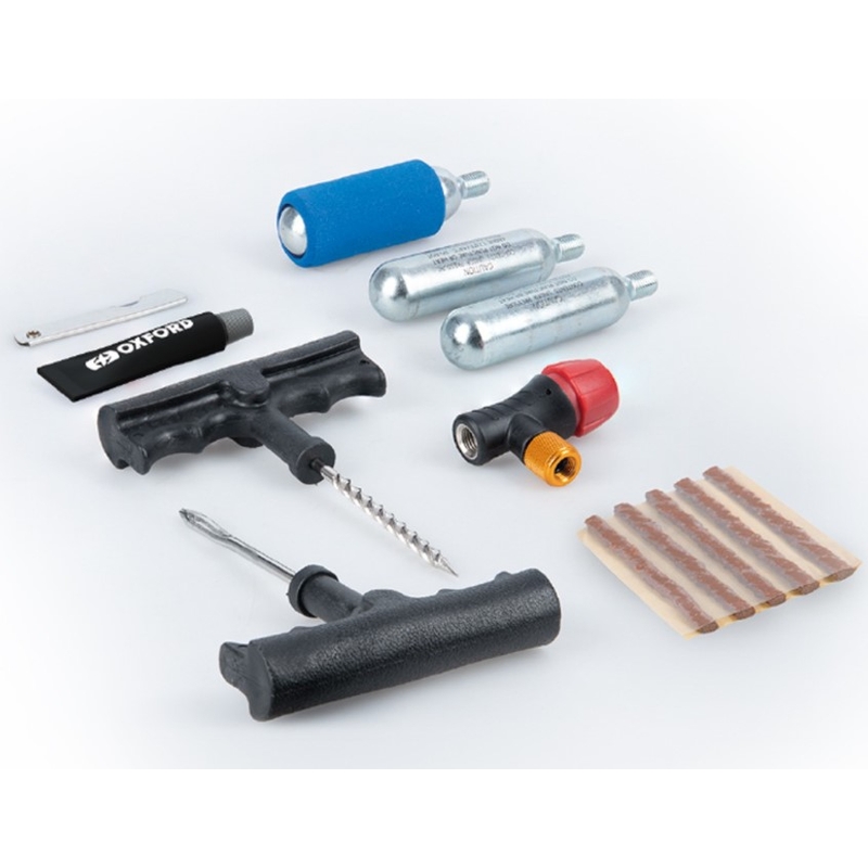 Kit de reparación de 12 piezas para neumáticos Oxford tubeless moto