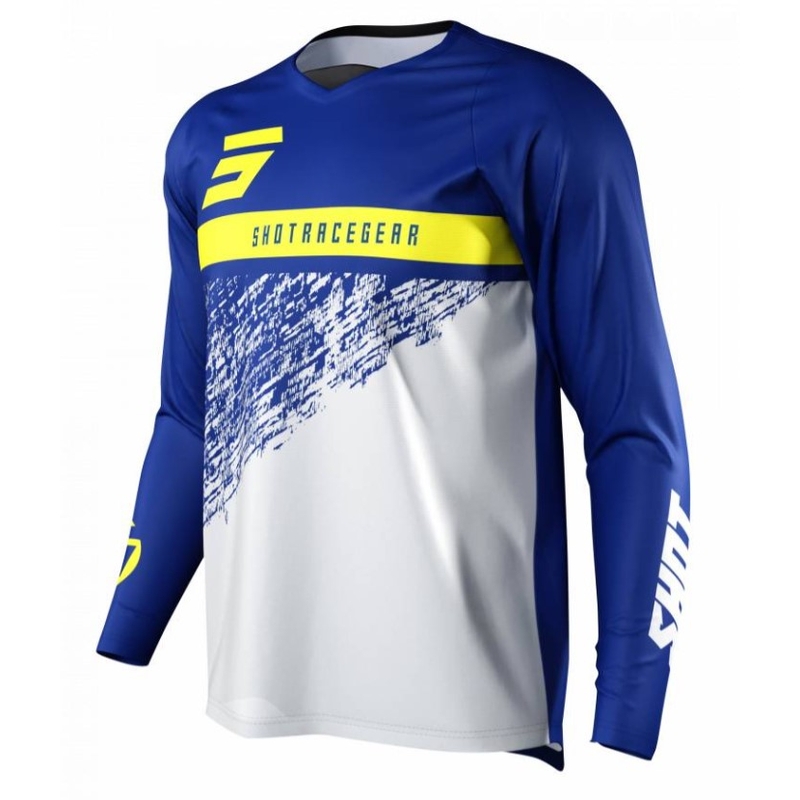 Motokrosový dres Shot Devo Roll modro-bílo-žlutý výprodej