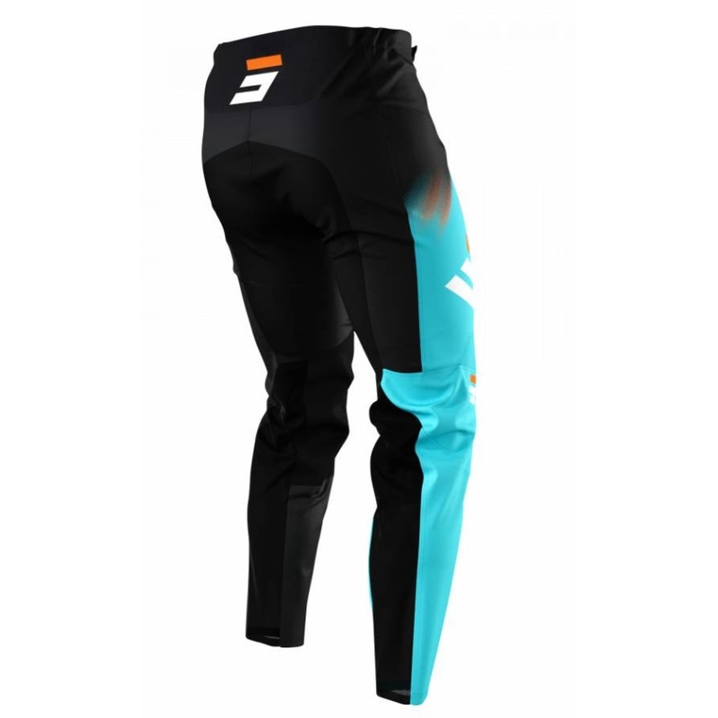Pantalón de motocross Shot Devo Versus negro y turquesa liquidación