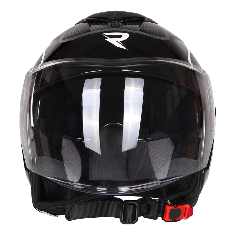 Casco Moto Open Street Racer Pilot blanco y negro