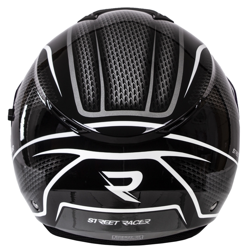 Casco Moto Open Street Racer Pilot blanco y negro