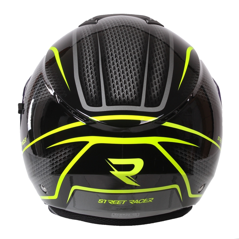 Casco Moto Open Street Racer Pilot Negro y Amarillo