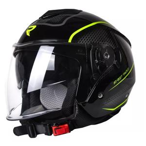 Casco Moto Open Street Racer Pilot Negro y Amarillo