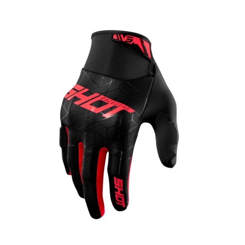 Guantes motocross Shot Drift Spider negro-rojo liquidación