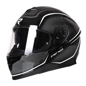 Casco integral de moto Street Racer Magna blanco y negro