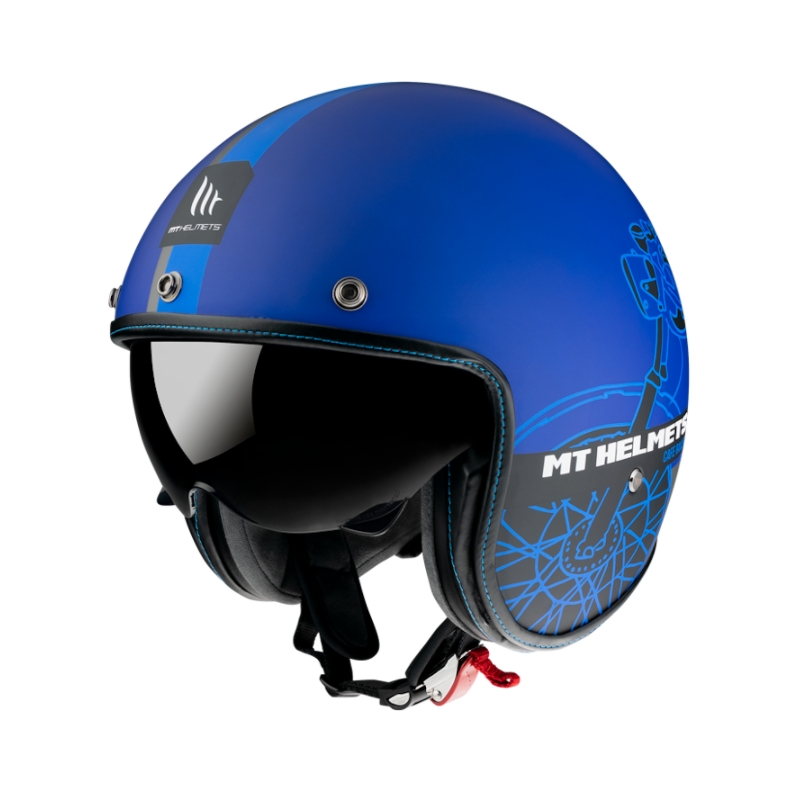 Otevřená přilba MT LeMans OF507SV LeMans 2 SV Cafe Racer modrá - II. jakost