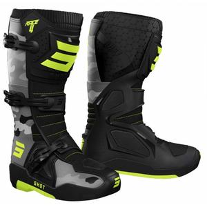 Botas de moto Shot Race 4 amarillo camuflaje-fluo