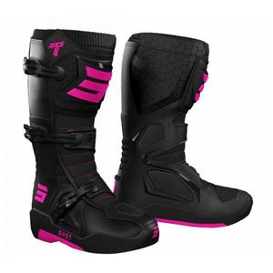 Botas de moto Shot Race 4 Negro-Rosa fluo