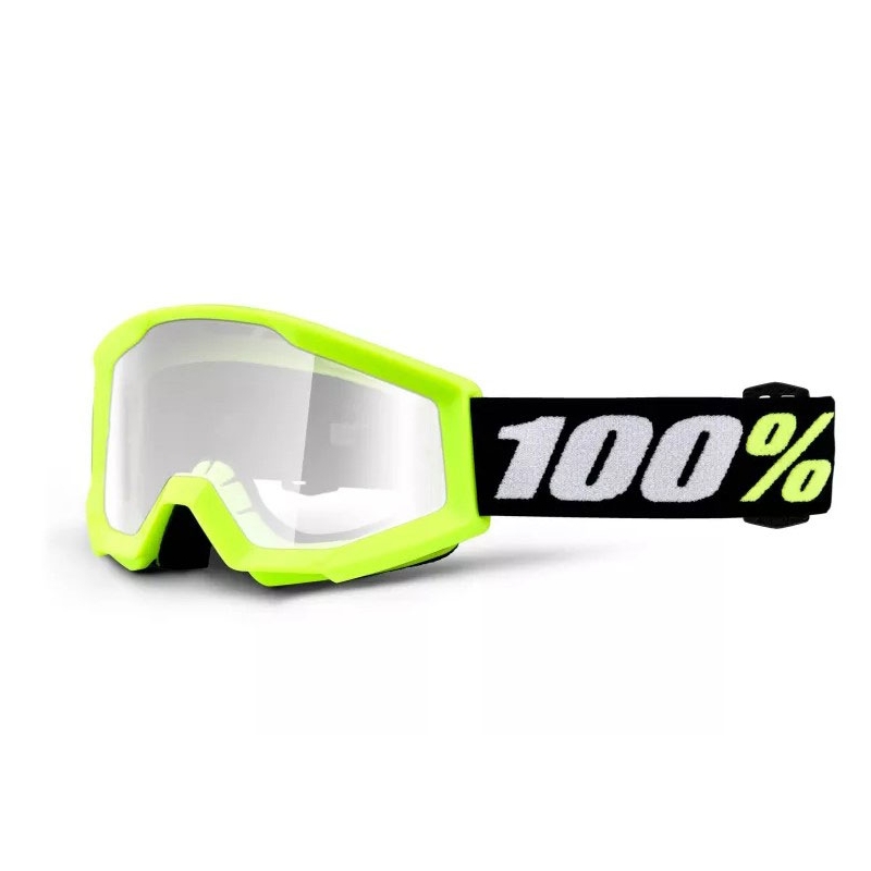 Dětské motokrosové brýle 100% Strata Mini fluo žluté (čiré plexi)