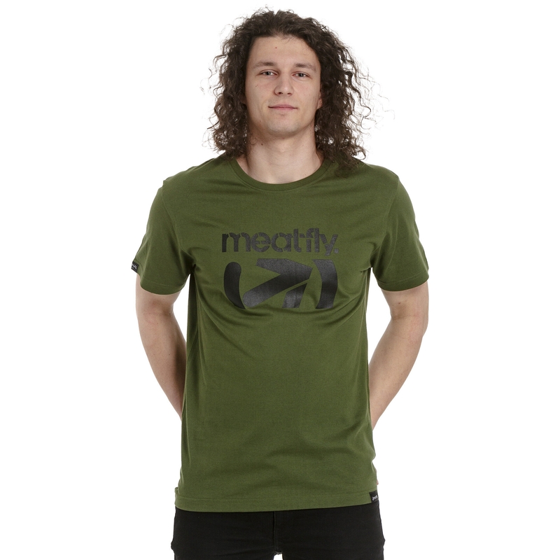 Camiseta Meatfly Podium verde liquidación