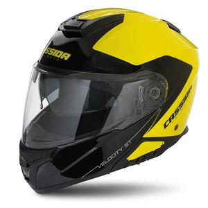 Cassida Velocity ST 2.1 casco basculante negro-amarillo fluo
