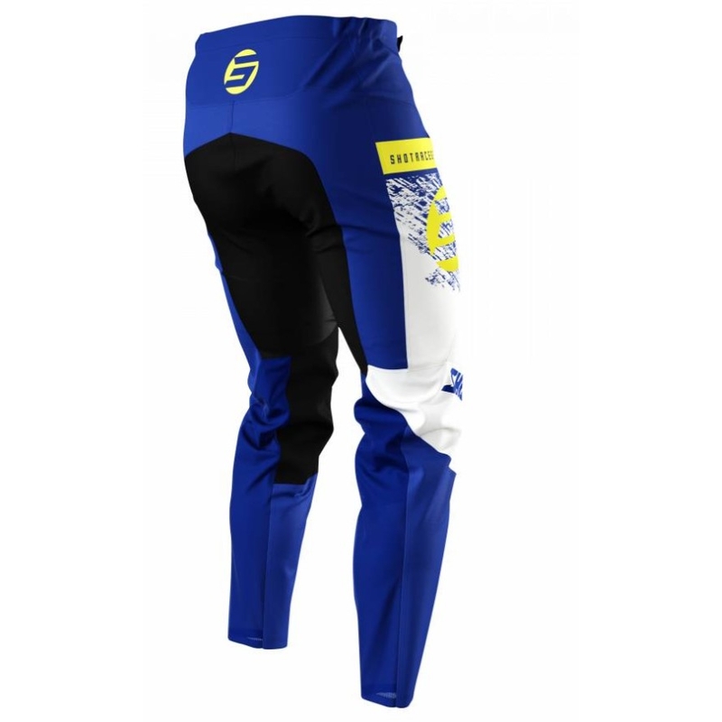 Pantalón de motocross Shot Devo Roll infantil amarillo-azul fluo liquidación