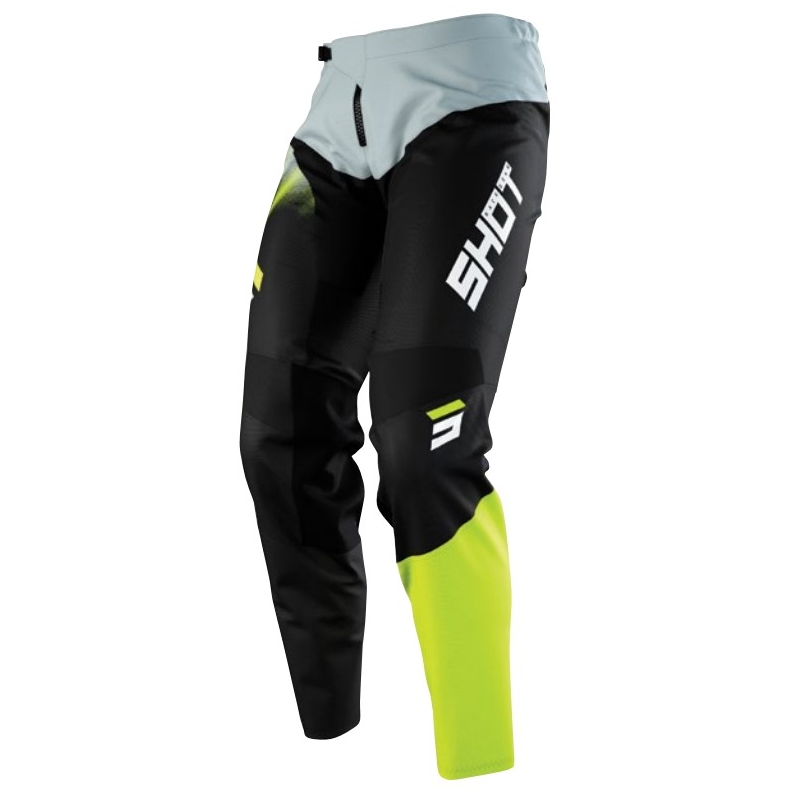 Pantalones de motocross para niños Shot Devo Versus negro-amarillo fluo-gris liquidación