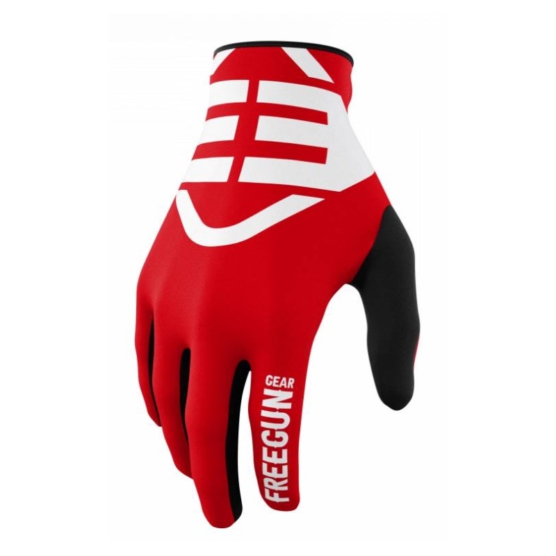 Guantes de motocross Shot Devo Skin negro-blanco-rojo