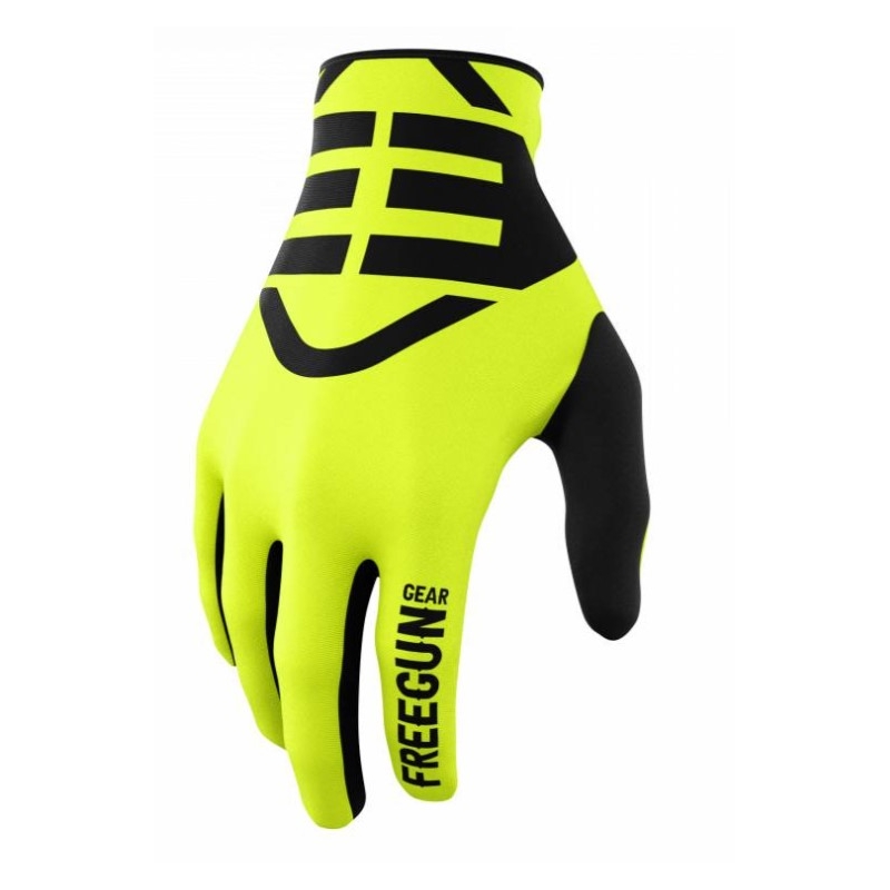 Guantes motocross Shot Devo Skin negro-amarillo fluo