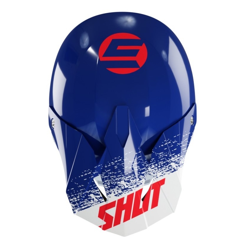 Casco de motocross infantil Shot Furious Roll blanco-azul-rojo