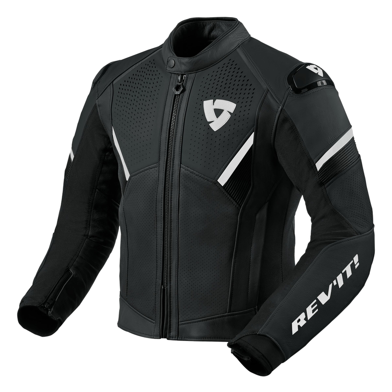 Chaqueta de moto Revit Matador en blanco y negro liquidación