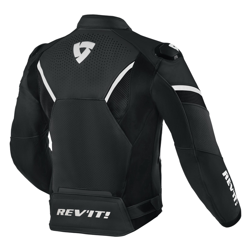 Chaqueta de moto Revit Matador en blanco y negro liquidación