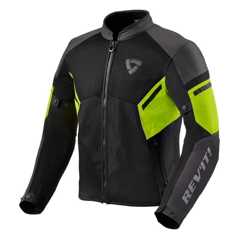 Chaqueta de moto Revit GT-R Air 3 negro-amarillo fluorescente