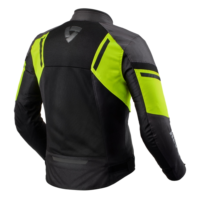 Chaqueta de moto Revit GT-R Air 3 negro-amarillo fluorescente