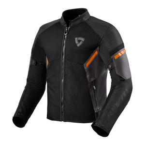 Chaqueta de moto Revit GT-R Air 3 negro-naranja fluorescente