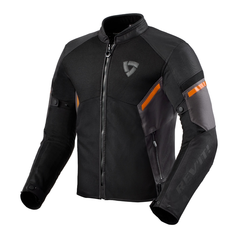 Chaqueta de moto Revit GT-R Air 3 negro-naranja fluorescente