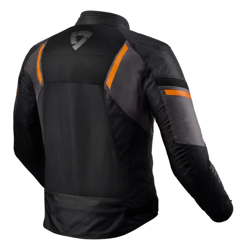 Chaqueta de moto Revit GT-R Air 3 negro-naranja fluorescente