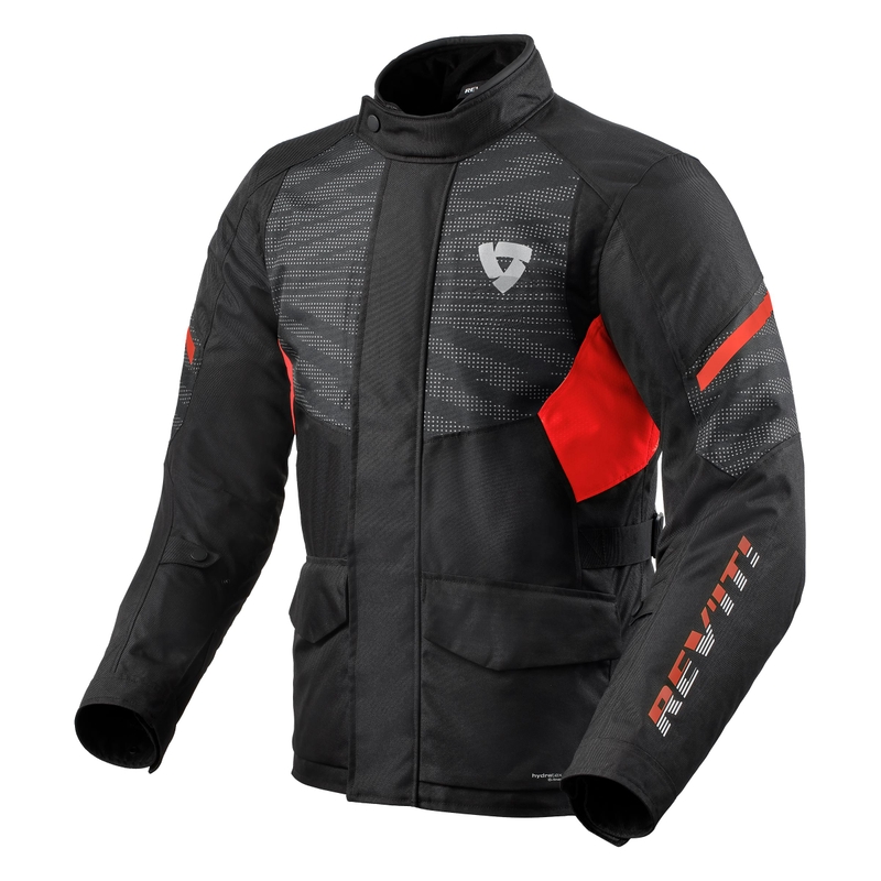 Chaqueta de moto Revit Duke H2O negra y roja liquidación