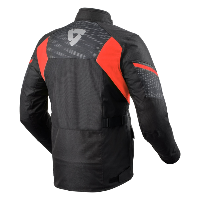 Chaqueta de moto Revit Duke H2O negra y roja liquidación