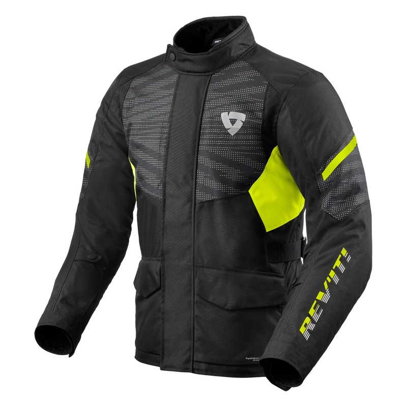 Chaqueta de moto Revit Duke H2O negro-amarillo fluo liquidación