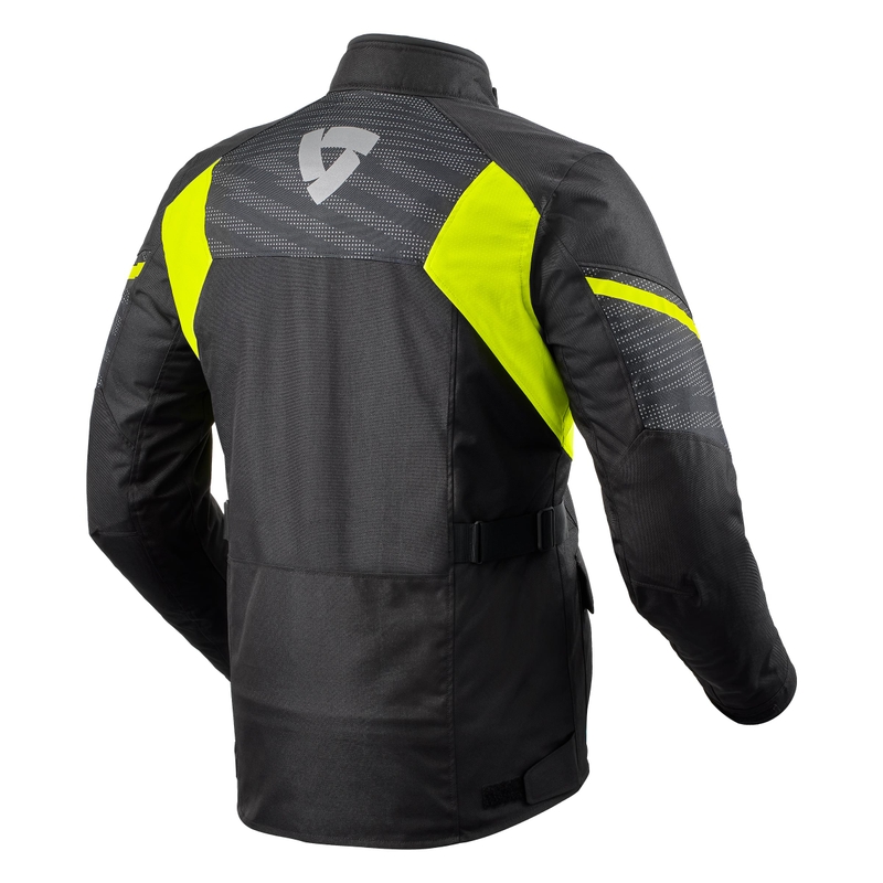 Chaqueta de moto Revit Duke H2O negro-amarillo fluo liquidación