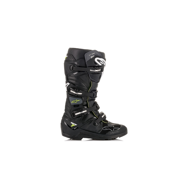 Botas de moto Alpinestars Tech 7 Enduro Drystar en negro, gris y amarillo fluorescente