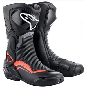 Botas de moto Alpinestars S-MX 6 negro-gris-rojo fluo