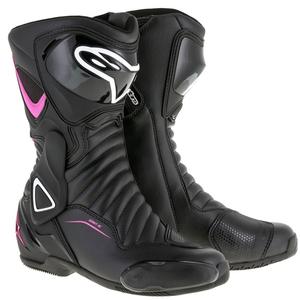Botas de moto Alpinestars Stella S-MX 6 para mujer en negro, morado y blanco