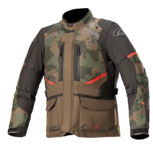 Chaqueta de moto Alpinestars Andes Drystar camo verde-negro-rojo liquidación
