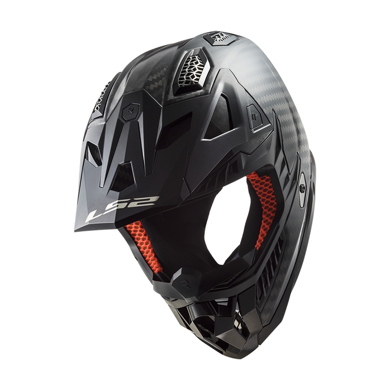 Casco de motocross LS2 MX703 X-Force Solid Carbon negro