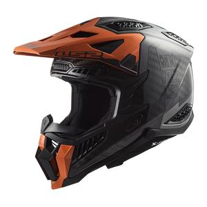 Casco de motocross LS2 MX703 X-Force Victory Titanium negro-naranja