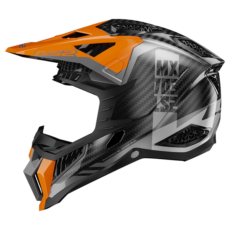 Casco de motocross LS2 MX703 X-Force Victory Titanium negro-naranja