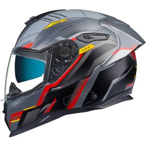 Casco integral de moto NEXX SX.100R Gridline gris-rojo liquidación