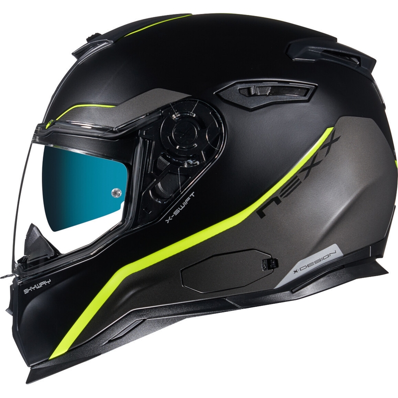 Casco integral de moto NEXX SX.100 Skyway negro-amarillo fluo liquidación