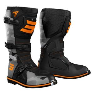 Botas de moto Shot Race 2 negro-camuflaje-naranja fluorescente