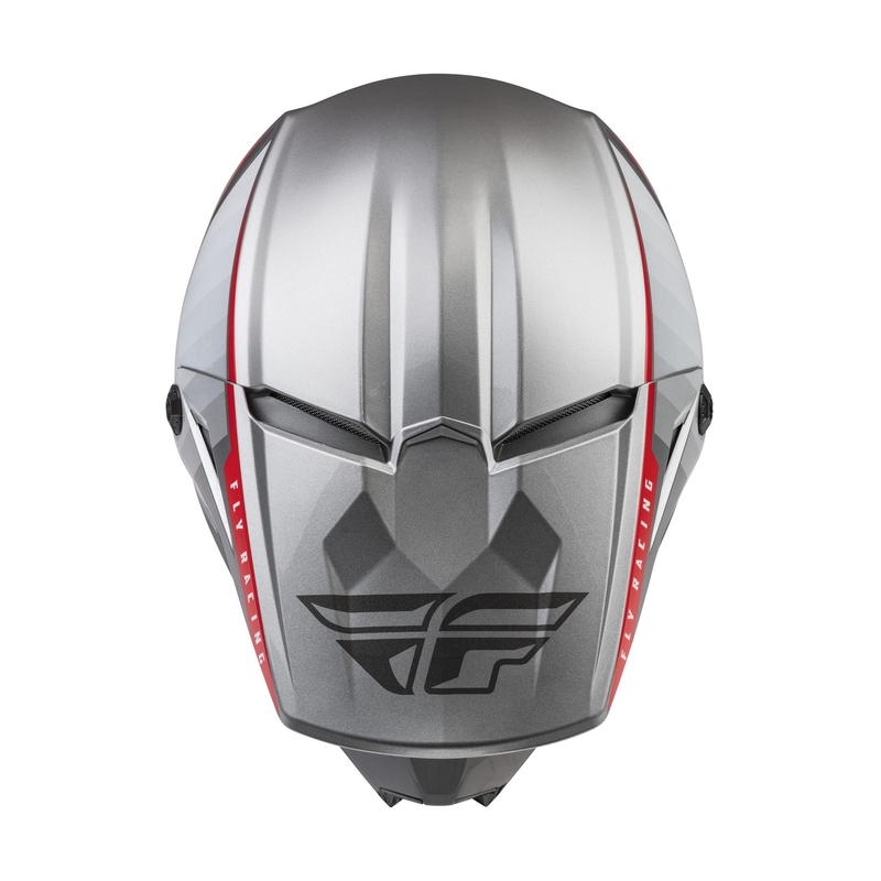 Casco motocross FLY Racing Kinetic Drift gris-rojo